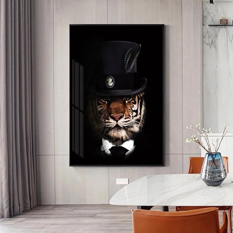 Современная картина на холсте с животными, стильные постеры с тигром и львом и принты, настенная художественная картина Cuadros для гостиной, украшения дома