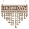 Family Birthday Calendar with Tags Wooden DIY Wall Hanging Board Birthday Reminder Calendar Plaque