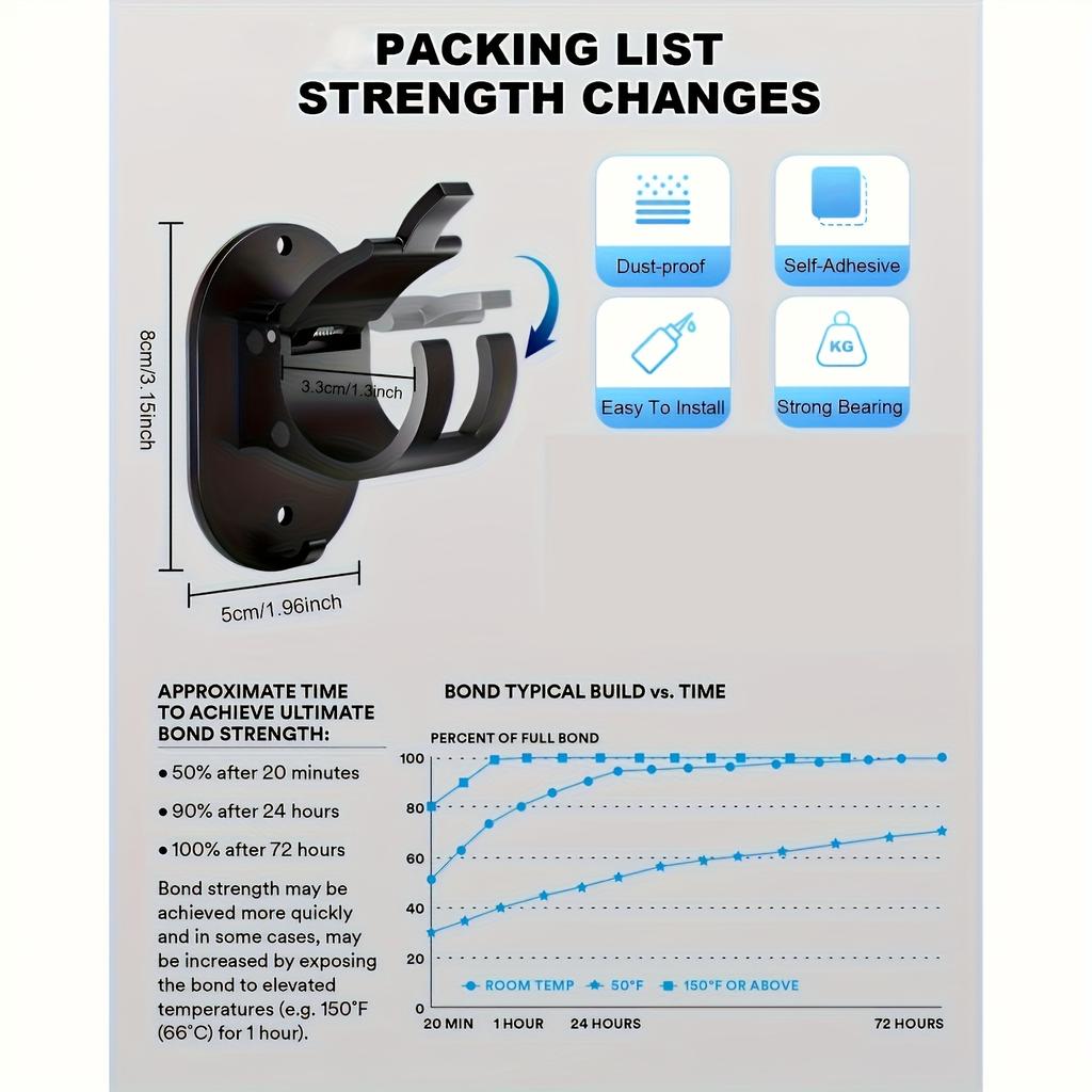 2 шт. Кронштейны для карниза без сверления, Модернизированный самоклеящийся держатель для карниза без сверления, Универсальные регулируемые крючки для карнизов без гвоздей