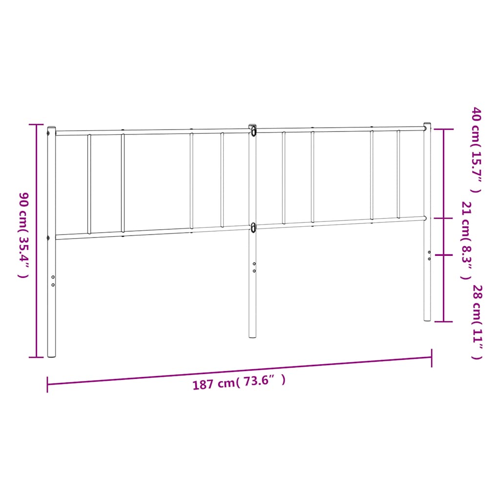 Vidaxl Metalowe Wezgłowie, Białe, 180 Cm