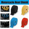 Ткань для защиты от тепла выхлопной трубы мотоцикла 1,5 метра Термоизоляционная лента для глушителя автомобиля Огнеупорная Звукоизолирующая Автоаксессуары