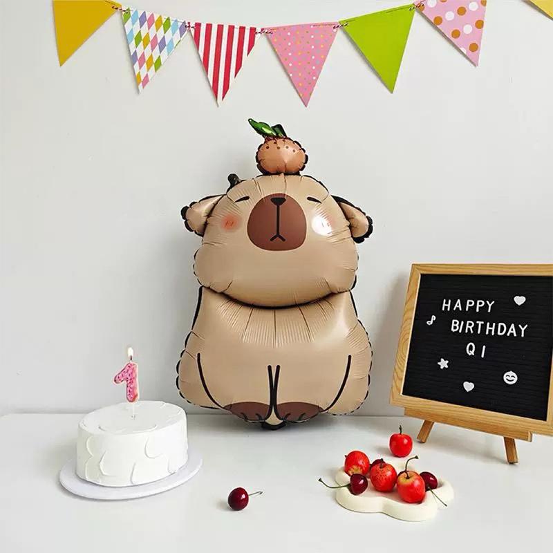 Воздушные шары Капибара Вечеринка Украшение на День рождения Капибара Алюминиевые шары Вечеринка для новорожденного Мальчики Девочки Игрушка Подарки Праздничные принадлежности