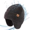 Knit Cap with Ear Flaps for Winter and Winter Thick Merino Slimming Perfect for Outdoor and Walking Dark TOP-EX Men's Warmth, Wool, Stylish, Face,