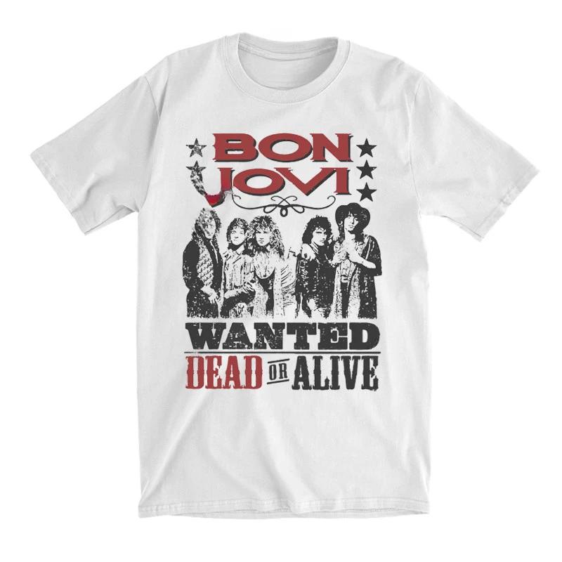 2026 New Summer Metal Bon Jovi Rock Band Casual TShirt Unisexs and Womens Band Brand High Quality Oversized Top