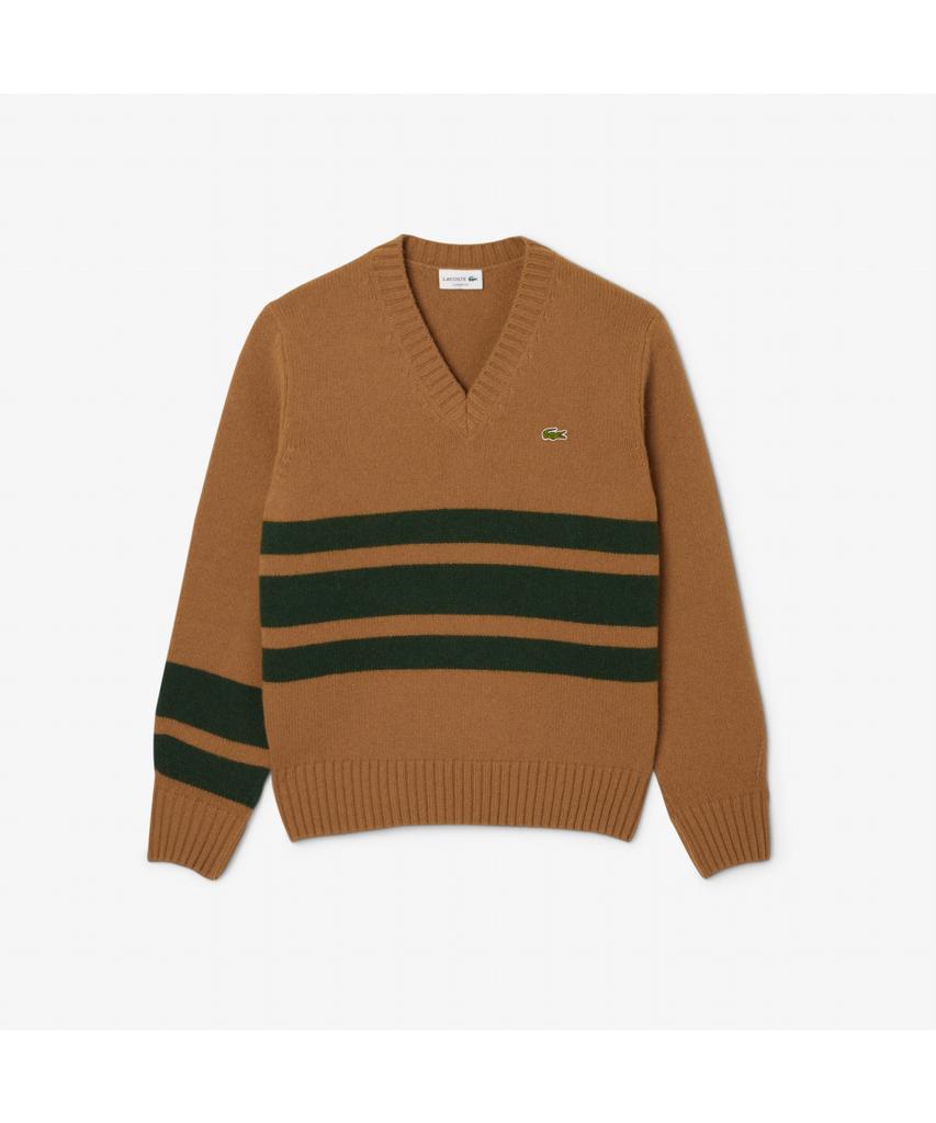 LACOSTE Men'S Striped V-Neck Sweater Ah5180-55N 9Iq