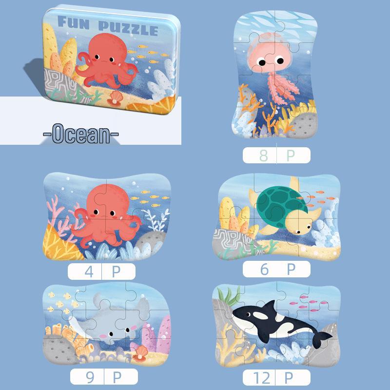 Подарочная коробка с пазлом для малышей и детей ясельного возраста с животными: Развивающая когнитивная игрушка для раннего обучения