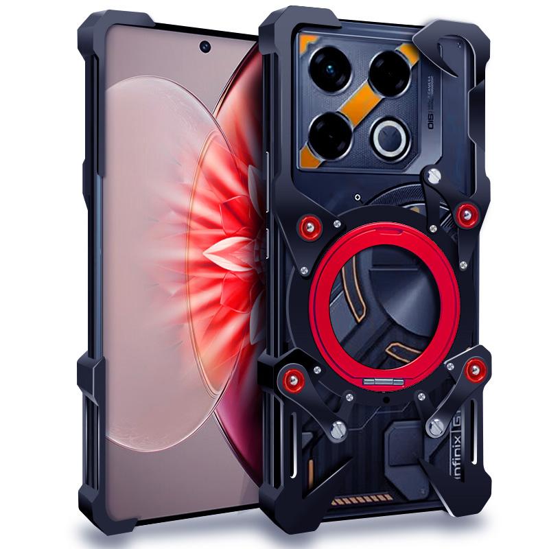Безрамочный алюминиевый чехол для Infinix GT 20 Pro 10Pro, чехол с поворотным кронштейном, металлическая безрамочная ударопрочная крышка