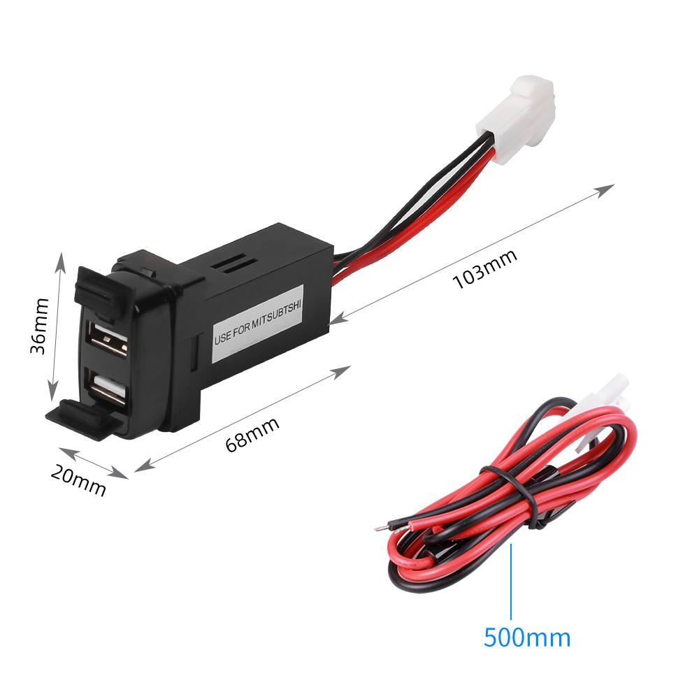 5 В 4,2 А для Mitsubishi Dual USB автомобильное зарядное устройство для телефона USB-разъем выходной адаптер питания приборная панель разъем автомобильная модификация 12 В 24 В