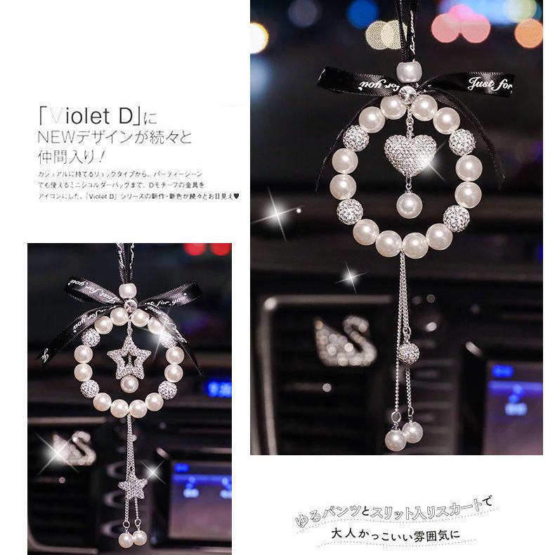 Автомобильный кулон с жемчугом, автомобильный кулон с зеркалом заднего вида, богиня загрузки, инкрустированный бриллиантом, специальная поставка