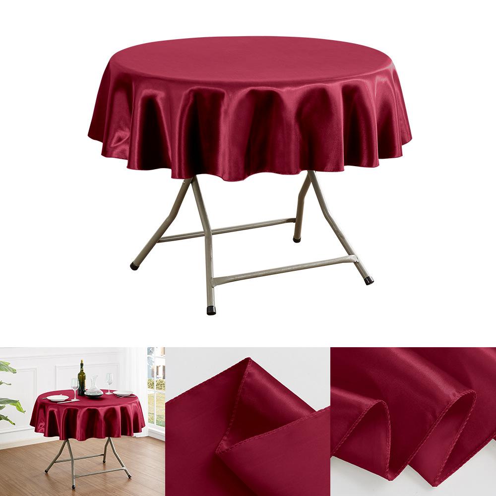 Round Satin Tablecloth Sky Blue Bright Silk Tablecloth For Baby Shower Wedding Birthday Party Banquet Christmas Table Decor