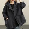 Women Length Windbreaker Women's Medium To Long Windbreaker, Oversized Irregular Loose Hooded Windproof Versatile Casual