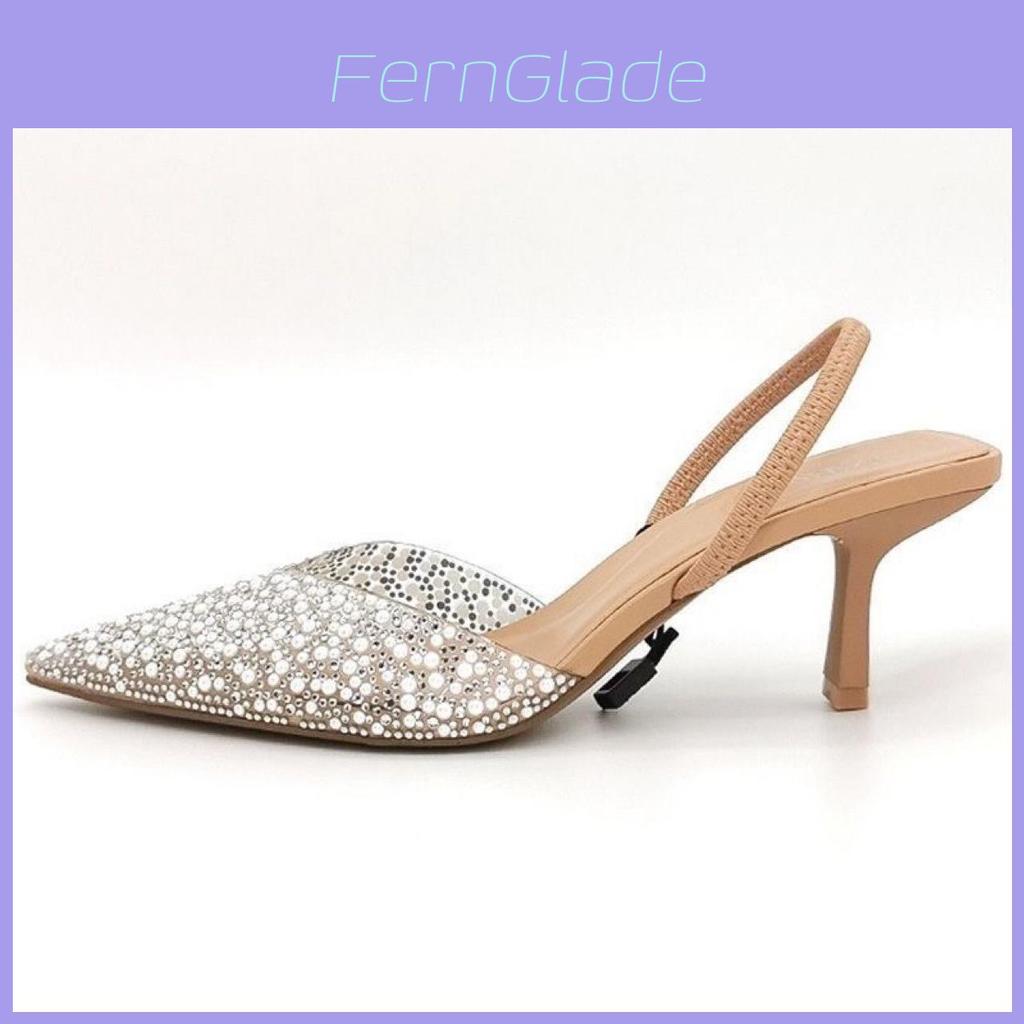 Heeled Sandals With Pearl Embellishments For Summer Wear