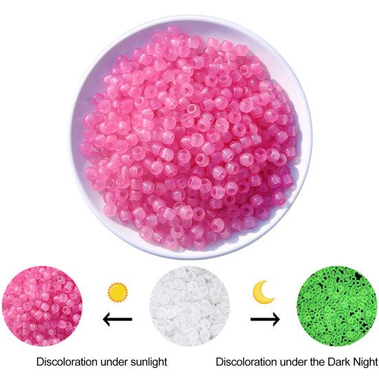100Pcs/Bag Acrylic Pony Beads Color-Changing Glow In The Dark Exquisite Mixed Colors Round Beads DIY Making Accessories Necklace Making Loose Beads