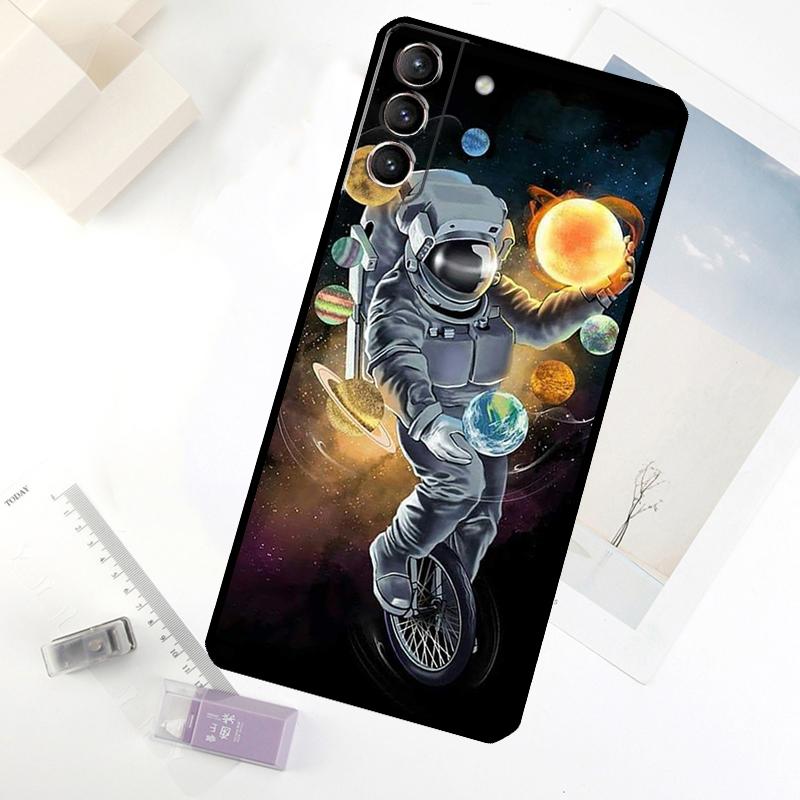 Чехол для телефона Астронавт Звезды Космос Планеты Для Samsung Galaxy S24 FE S23 Ultra S21 S22 S25 S26 Ultra S10 Plus S20 FE
