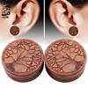 1 пара Древо жизни Деревянные расширители Пирсинг Модные ушные пробки Плоть Тоннели Расширитель для ушей Седло Украшения для тела Пирсинг