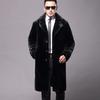 Men's Long Fur Coat Winter Warm Mink Coat Fat Jacket Loose Casual Windbreaker