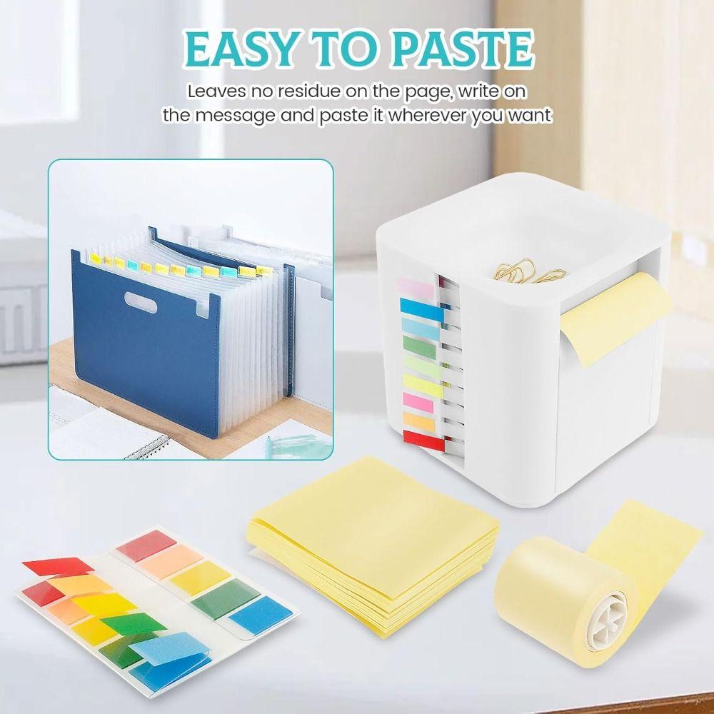 Plastic Desktop Note Holder 5-in-1 Page Marker Case Sticky Note Dispenser Dorm Room
