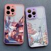 Японское аниме Расписной дом Пейзаж Чехол для телефона Для iPhone 16 15 Plus X XR XS Max 17 16 15 13 12 11 14 Pro Max Жесткий Матовый Чехол