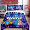 3pcs Duvet Cover Set (1*Duvet Cover + 2*Pillowcase, Without Core), Custom Name Karol G Pattern Bedding Set, Home Bedroom Decor Gift