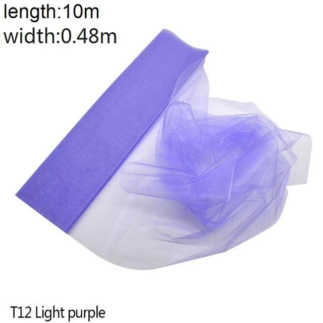 New 5/10m Tulle Wedding Organza Roll Sheer Crystal Organza Fabric for Wedding Decoration Mariage Yarn Birthday Event Party Suppl