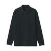 MUJI Washable Milan Rib Knit Shirt Size M Men's Cardigan, Black, (AA0RPA4A)