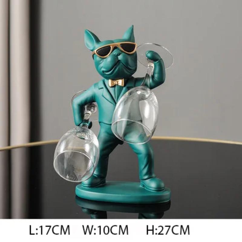 Украшение дома, фигурки животных, держатели для вина, ремесло из смолы, статуя бульдога, держатель для бутылки вина, настольный стол, стойка для шампанского, декор комнаты
