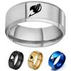 Bxzyrt Japanese Anime Fairy Tail Rings Tattoo Badge Enamel Cartoon Stainless Steel Ring Fashion Cosplay Jewelry for Women Men