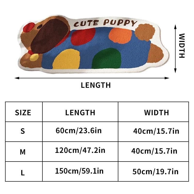 Cute Dachshund Rug, Vintage Cartoon Dog-Shaped Mat, Non-Slip Comfortable Carpet For Living Room And Kitchen Entrance