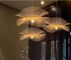Dia.45CM Modern Bamboo Handmade Wicker Rattan Lighting Chandelier Lamp Fixture Restaurant Dining Room Bedroom Teahouse