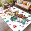 Jungle Pups Print Rug, Washable Floor Carpet, For Entryway Dorm Laundry Room Office Study, Home Decor Birthday Christmas Gift