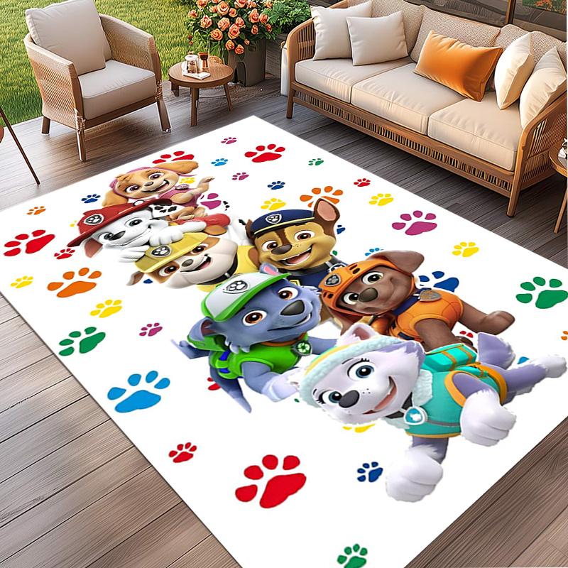 Jungle Pups Print Rug, Washable Floor Carpet, For Entryway Dorm Laundry Room Office Study, Home Decor Birthday Christmas Gift