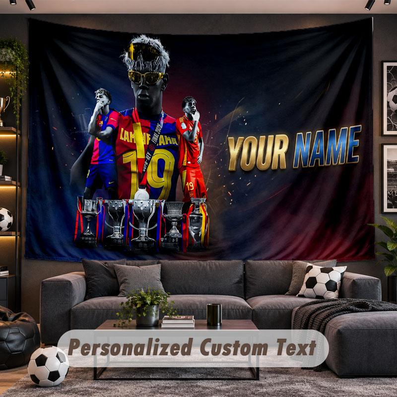Wall Hanging Tapestry Custom NameLamine Yamal Pattern Personalized Printed Fabric Wall Decor