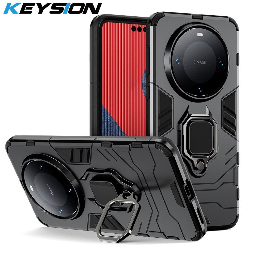 KEYSION Противоударный защитный чехол для Huawei Mate 60 Pro 50 40 Pro, мягкий силиконовый чехол + кольцо-подставка для ПК, чехол для телефона Huawei Nova Y90