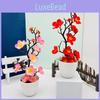 Plum Blossom Artificial Botanical Potted Plant For Wedding Bedroom Decoration