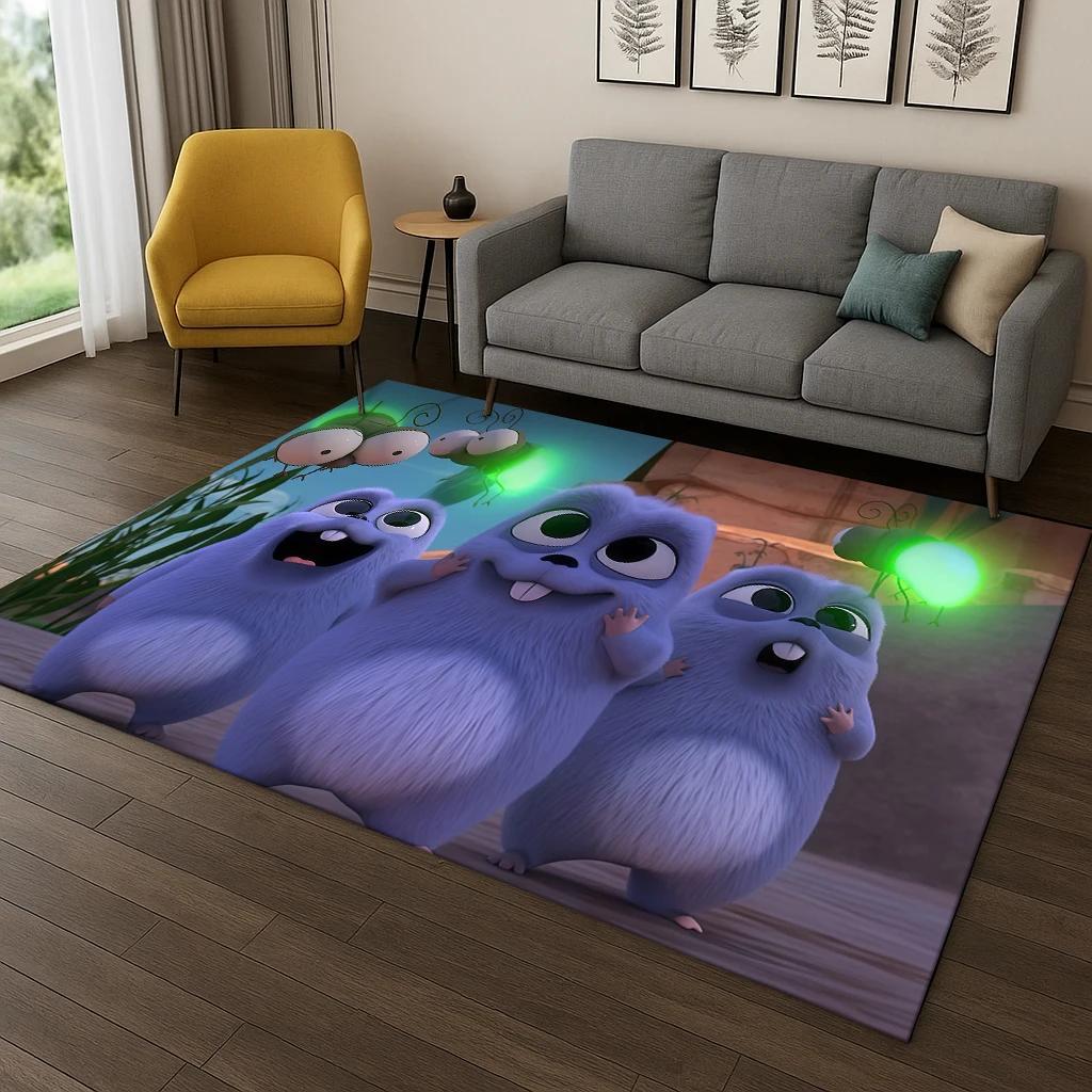 Забавный ковер-ковер из мультфильма «Гризли и лемминги» для спальни, гостиной, дивана, придверный коврик, декор, большой детский игровой нескользящий коврик для пола