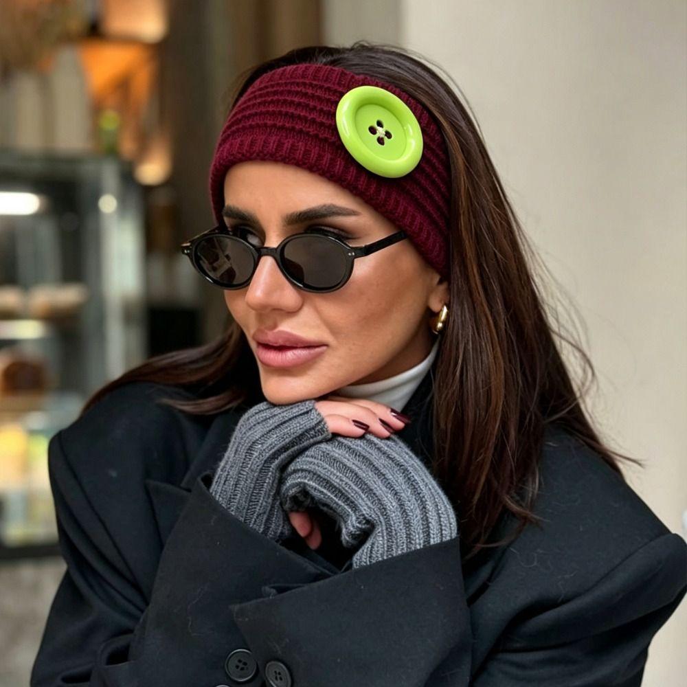 Knitted Fabric Knit Headband Wide Band Hair Wrap New Warm Hair Band Cold Weather Styling