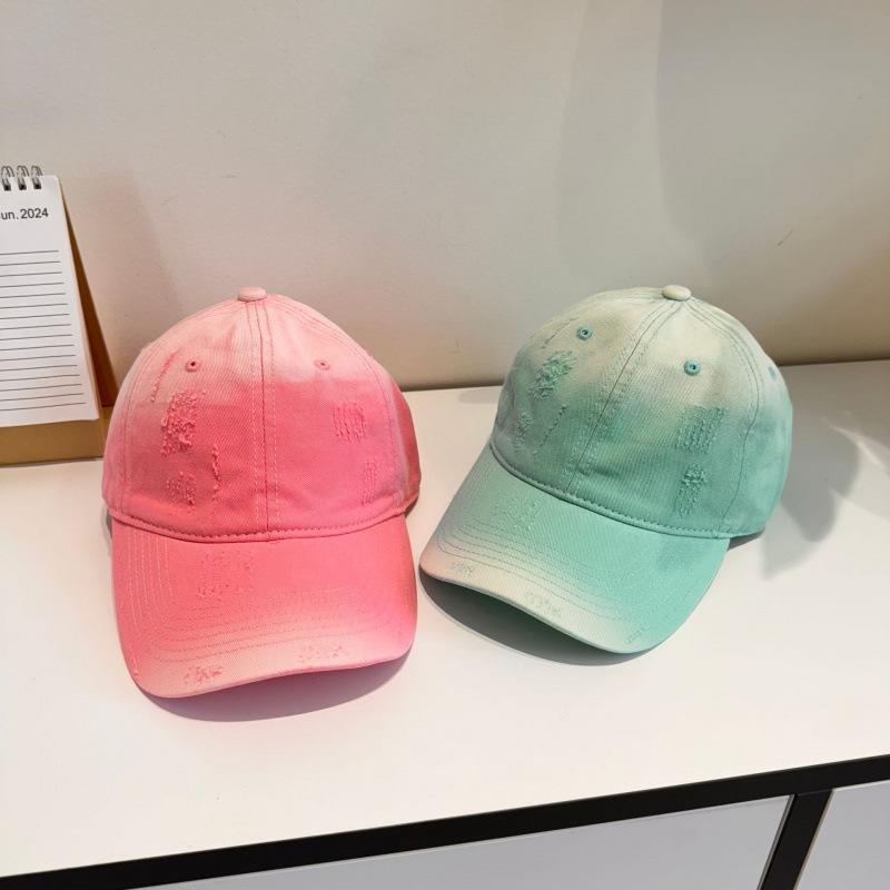 Spring and Summer Retro Trendy Brand Baseball Cap for Women Washing and Old Gradient Color Baseball Cap Korean Street Style Bent Brim Hat Men