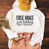 Толстовка с капюшоном FREE HUGS Just Kidding, женская толстовка с капюшоном, забавные пуловеры, модные пуловеры унисекс, топ из чистого хлопка, повседневный джемпер, толстовки