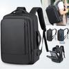 Business Commuting Men'S Backpack Multifunctional Laptop Bag Solid Color Simple Men'S Backpack