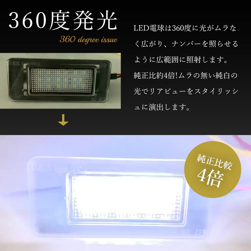 Nissan Serena C27 Лампа номерного знака, Светодиодная лампа номерного знака, Чистый белый свет, Яркое свечение, Комплект из 2 штук