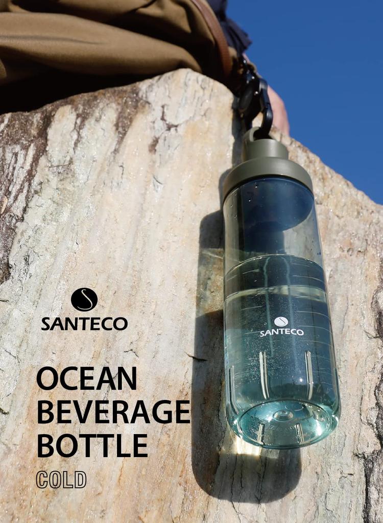 CB JAPAN SANTECO Ocean Бутылка для напитков, спортивный протеиновый шейкер, хаки, 710 мл, для питья, бутылка, [антибактериальный]