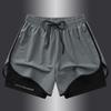 Men's Summer Anti-exposure Double-layer Sports Casual Shorts Running Fitness Three-quarter Pants