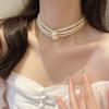 Роскошный винтажный трехслойный искусственный жемчуг воротник-чокер корейское ожерелье для женщин ювелирные изделия для вечеринки подарок