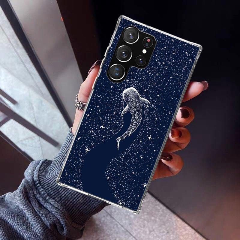 Ocean Whale Shark Phone Case For Samsung Galaxy S23 S24 S25 Edge S26 Ultra S22 + S21 Plus S20 FE Cover Silicone Print Shell Gala