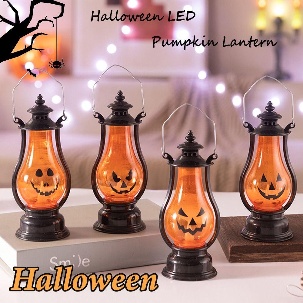 Expression Ghost Lantern Light Hanging Small Oil Lamp Portable LED Pumpkin Lantern Home Decoration