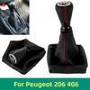 Кожаная ручка переключения передач, чехол-гетра, воротник для Peugeot 206 406