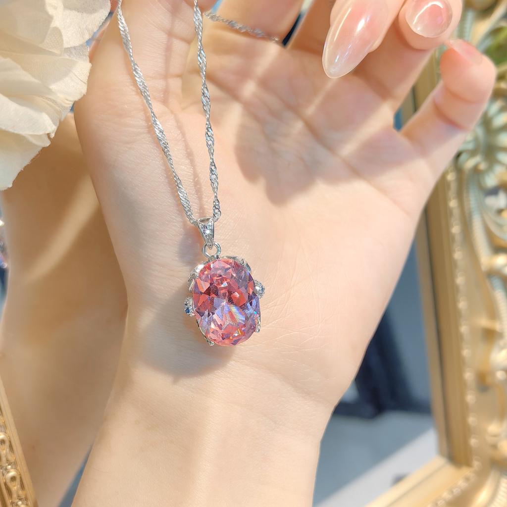 Тяжелая промышленность Параиба Озеро Вода Голубой Подвеска Яйцо Голубя Ожерелье Серьги-пусеты с бриллиантами высокой чистоты Кольцо с розовым бриллиантом Цветной набор сокровищ Женский