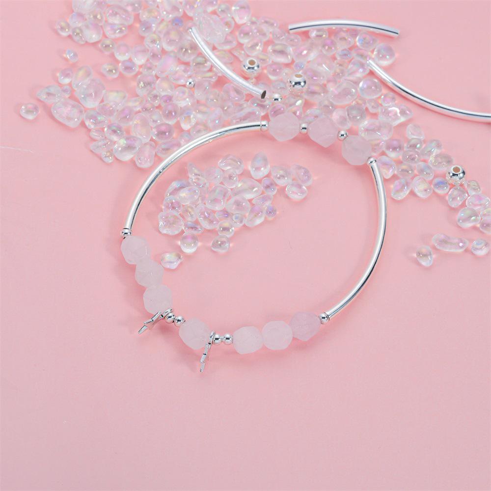 2024 Новые гладкие серебристые плетеные гнутые трубки и полые медные бусины для браслетов своими руками