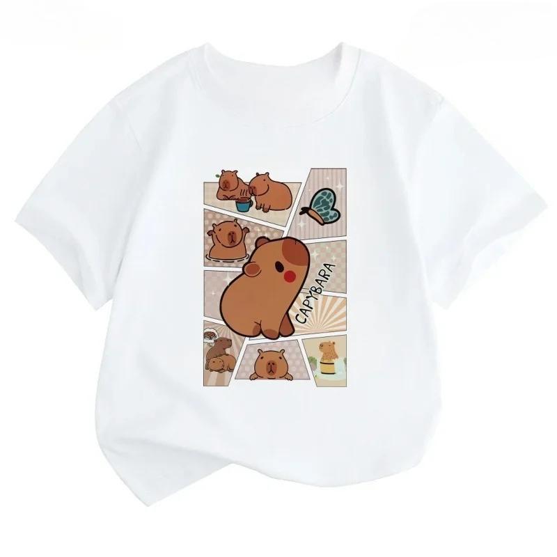 Kawaii Dolphin Pattern Children's Casual Short Sleeve T-shirt, Suitable for Summer Dressing