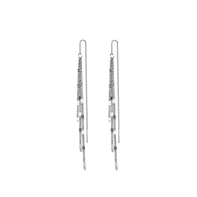 S925 Sterling Silver Tassel Earrings for Women - New 2024 Long Cold Style